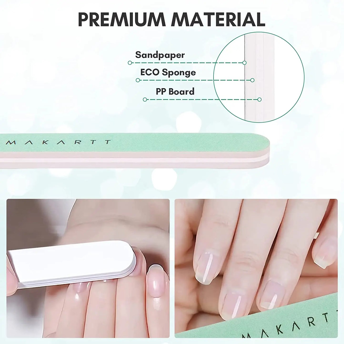 Makartt Fine Nail Buffer Block Shiny Nails Sponge 10PCS Natural Nail Polisher for Natural Nails Nail File 400 and 6000 Grit