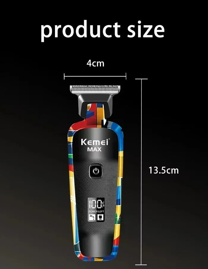 Kemei Hair Clipper Rechargeable Graffiti Pattern Electric Professional Barber Trimmer Man Shaver KM-MAX2092 KM-MAX5090 KM-RS7098