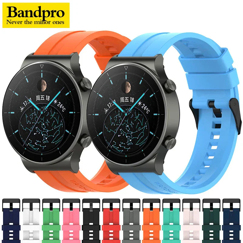 Silicone 22mm strap For Huawei GT 2 3 4 46mm WristStrap For Huawei Watch3 GT4 GT2 Pro GT2e Magic2 Bracelet Football Pattern Band