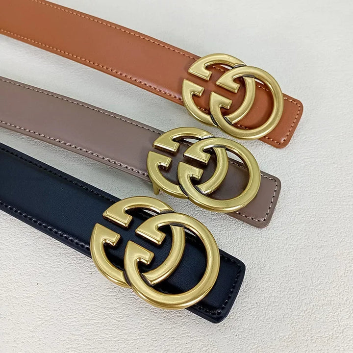 Fashion GG cowhide real leather belt for women luxury desiner Unisex men's belt elegant girdle belt female jeans waistband