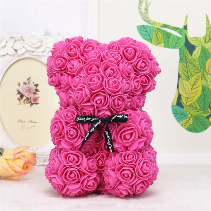 Artificial Rose Foam Bear Gift