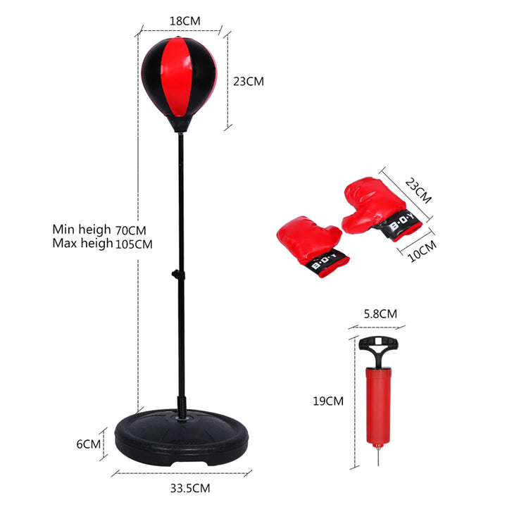 Kids Punching Ball Set Adjustable Height Boxing Ball With Boxing Gloves Air Pump