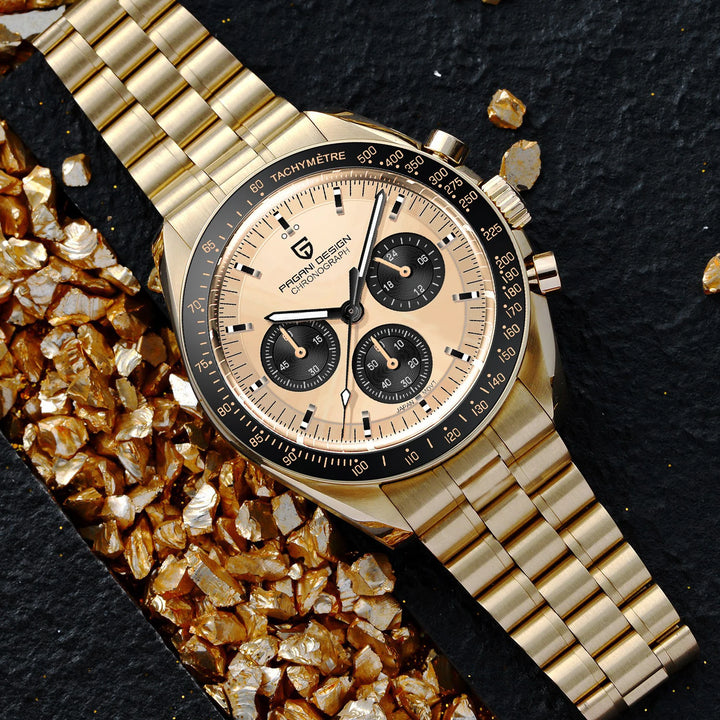 PAGANI DESIGN 2023 New Moon Watch For Men Quartz Multifunction Chronograph Sports Mens Watches Top Brand Luxury Sapphire Mirror