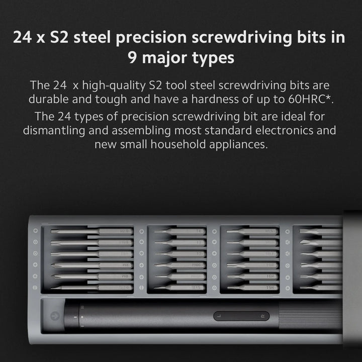 Xiaomi Mijia Electric Precision Screwdriver Magnetic Kit with 24 PCS Screw Heads Power Tools Sets for Smart Home PC Phone Repair