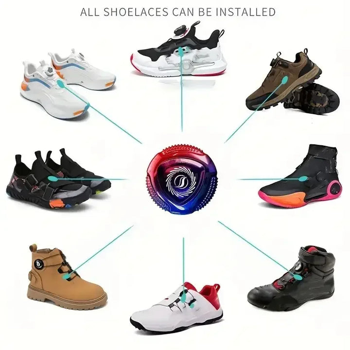 1 Pair Metal Wire Swivel Automatic Buckle Shoelaec No Tie Shoe Laces Quick Lock Shoestrings Women Man Shoelaces for Sneaker New