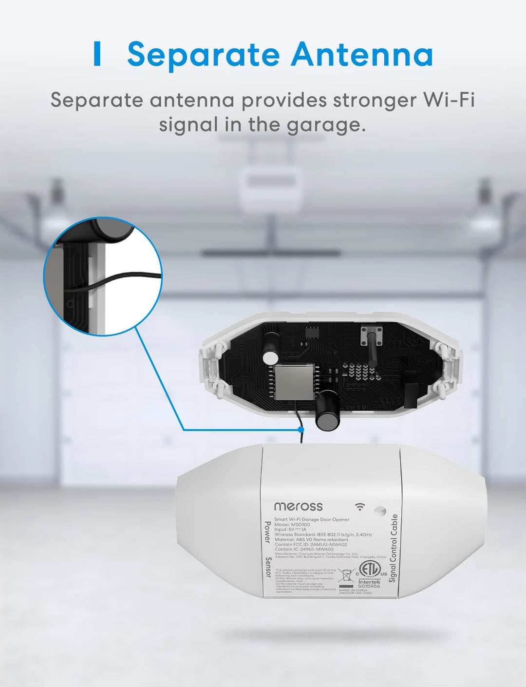 Meross HomeKit Smart WiFi Garage Door Opener WiFi Sensors Controller Remote Control Support Alexa Google Assistant SmartThings