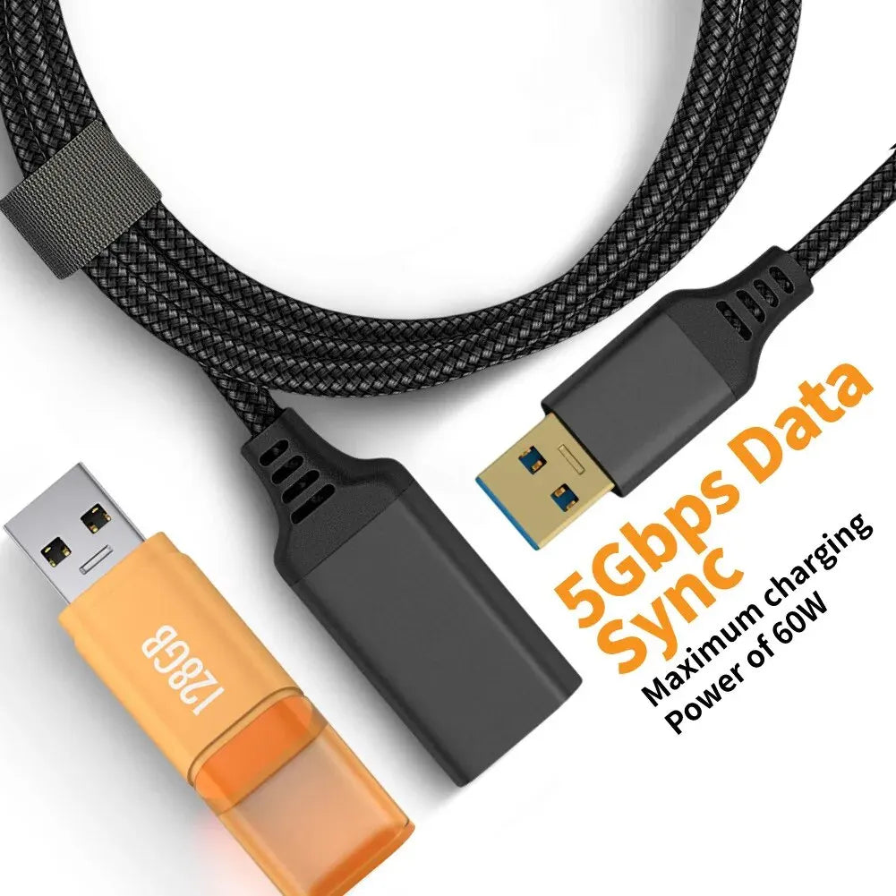 UTHAI Nylon Braided USB 3.0 Male-To-Female High-Speed Transmission Data Cable Computer Camera Printer Extension Cable