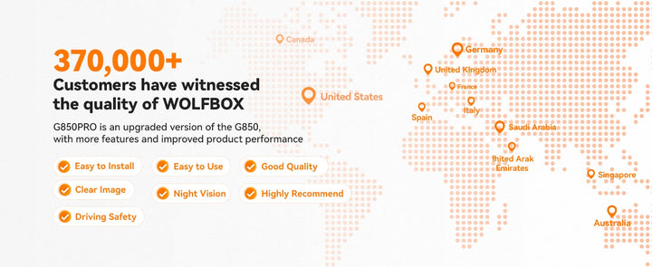 WOLFBOX USB C Hardwire Kit for G840S/G930/G850/G900 Mirror Dash Cam, Parking Monitor with Multiple Size Connectors…