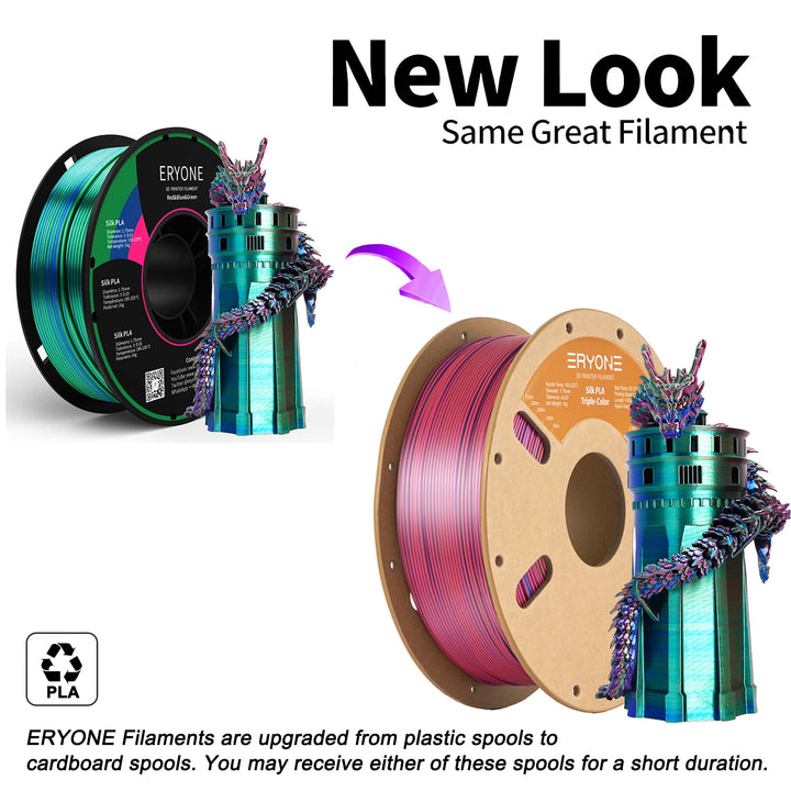 ERYONE Promotion Tri- Color Co-extrusion Silk  PLA Series 1.75mm 1KG For 3D Printing FDM Printer Fast delivery New Arrival