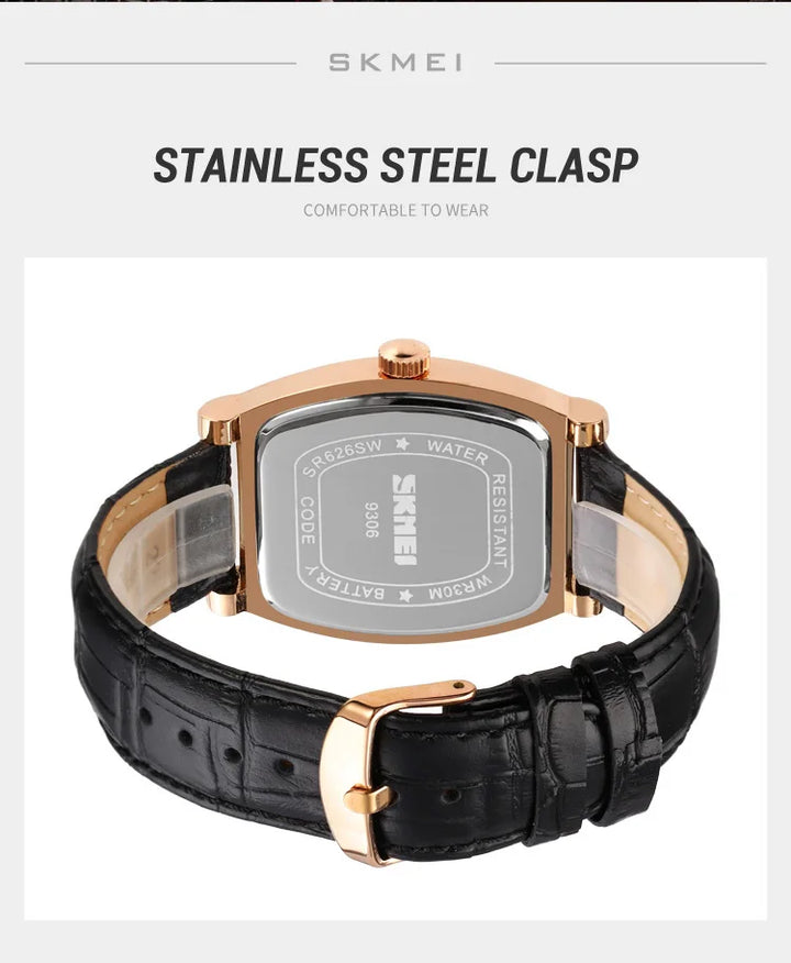 SKMEI relogio masculino Top Brand Luxury Genuine Leather Strap Business Mens Watches Waterproof Quartz Date Time Wristwatches