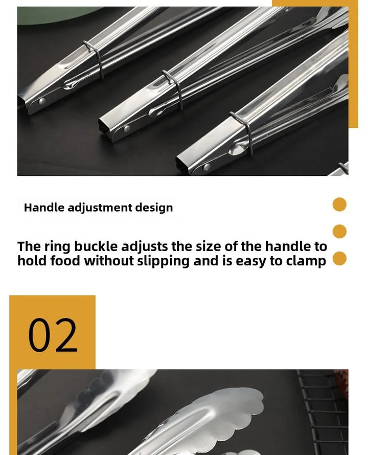 Bbq Hot Clamp Stainless Steel Plum Multifunctional Clamp Outdoor BBQ BBQ Accessories Bbq Kitchen Restaurant Bar Home Garden