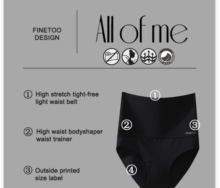 Bodyshaper High Waist Seamless Panties Women Underwear Anti-bacteria Soft Crotch Briefs for Female Intimates Lingerie Shapewear
