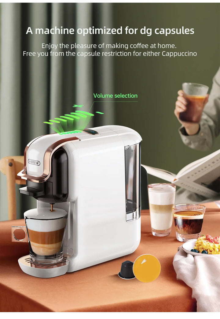 HiBREW Multiple Capsule Coffee Machine, Hot/Cold Dolce Gusto Milk Nespresso Capsule ESE Pod Ground Coffee Cafeteria 20Bar 5 in 1
