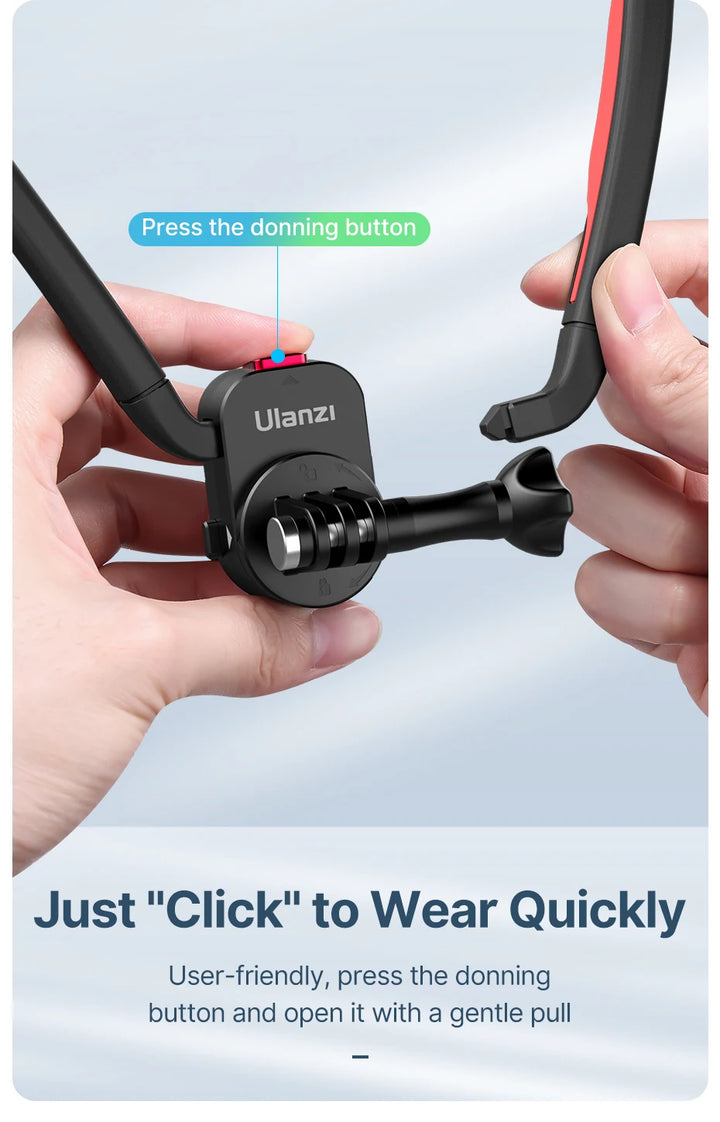 Ulanzi Go-Quick II Magnetic Silicone Neck Holder Mount For GoPro Hero 13 12 11 10 9 8 Insta360 DJI Osmo Action Camera Accessorie