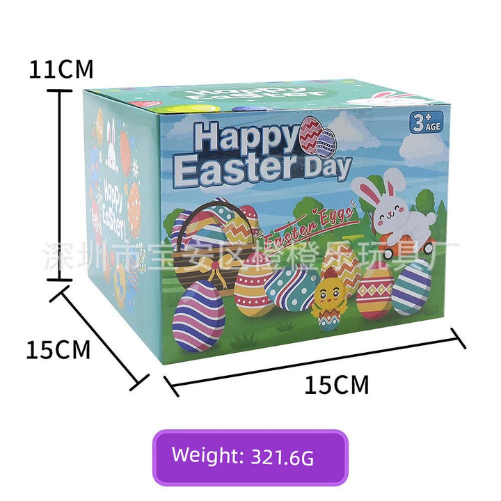 Children's Day Easter Egg Kids Building Blocks Blind Box Cartoon Rabbit Decompression Color Film Puzzle Egg Engineering Car Toys