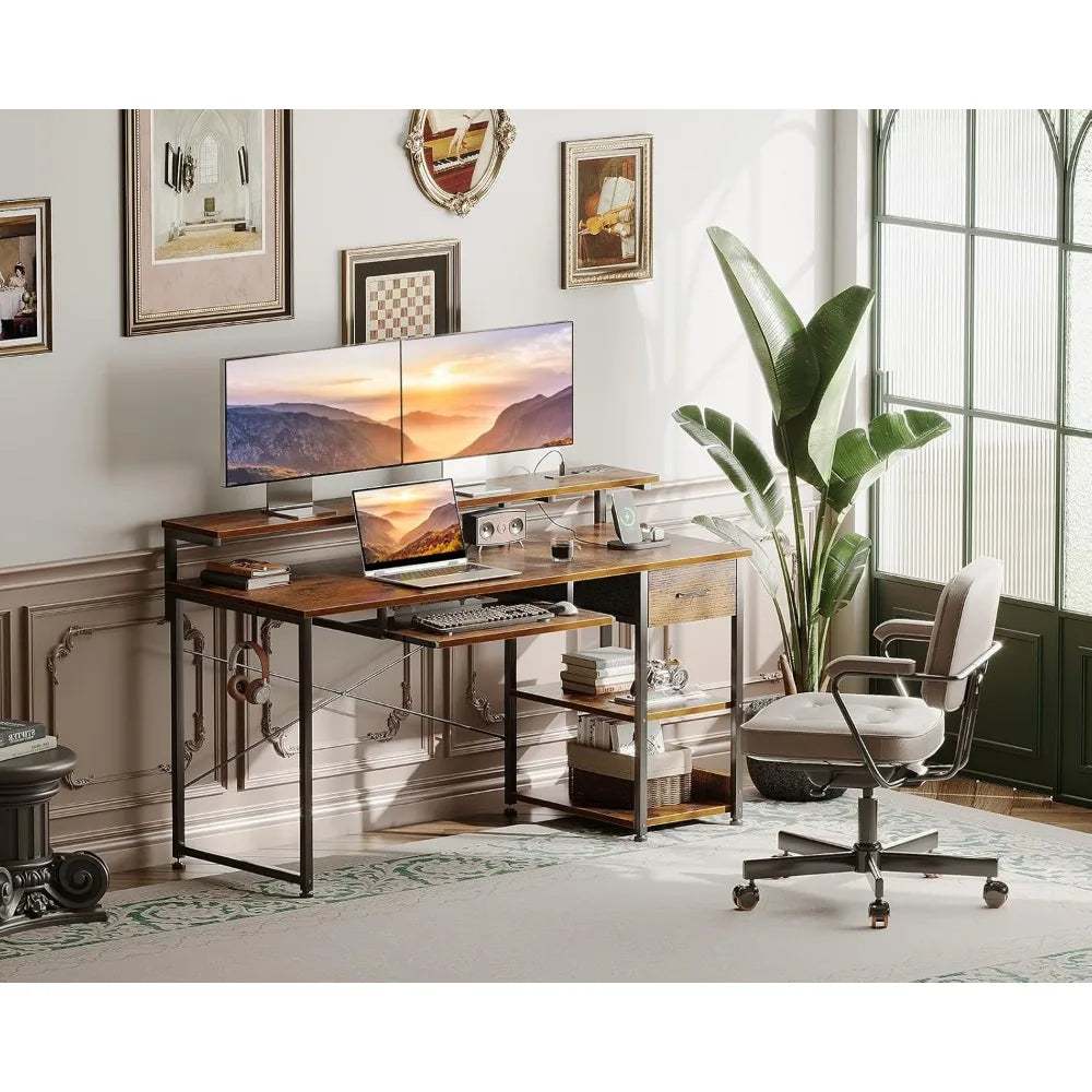 Office Computer Desk with Keyboard Tray