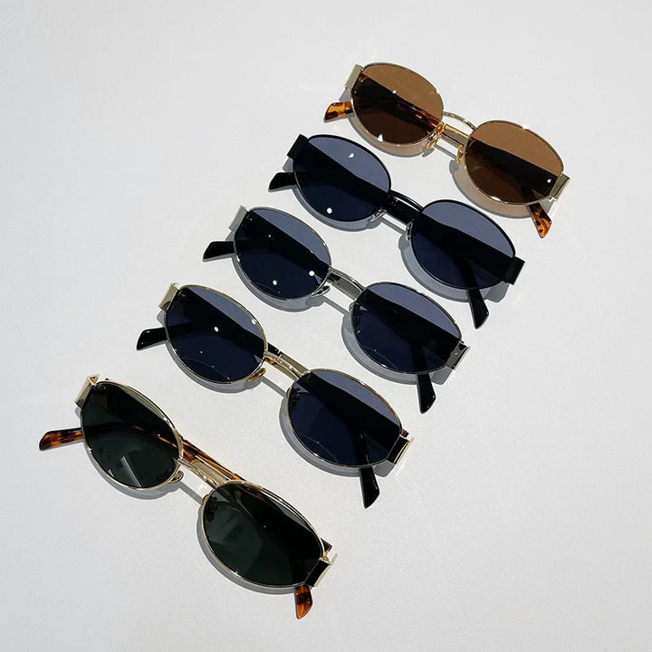 Fashion Oval Sunglasses Women Retro Trend Outdoor Metal Sun Glasses High Quality Classic Men Luxury Brand Eyewear UV400 Goggles