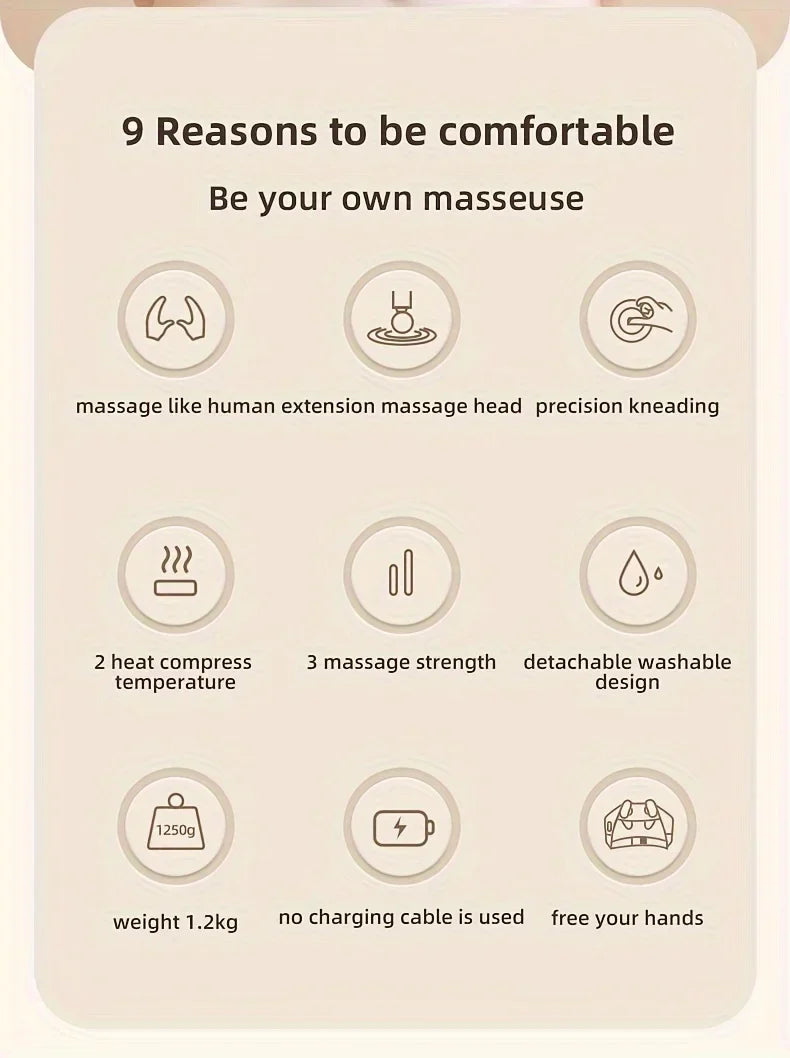 20W Neck And Shoulder Massager Wireless Shoulder And Back Kneading Massage Shawl Trapezius Neck Cervical masajeador