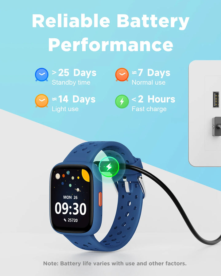 BIGGERFIVE Smart Watch for Kids No APP No Phone Needed, 1.8" Fitness Tracker Watch Pedometer, Heart Rate, Sleep Monitor, IP68 Wa