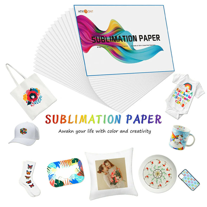 HTVRONT 150 Sheets 8.5 x 11 Inches A4（US）Sublimation Paper Heat Transfer Paper for Inkjet Printer T-shirt Clothes Printing 120g