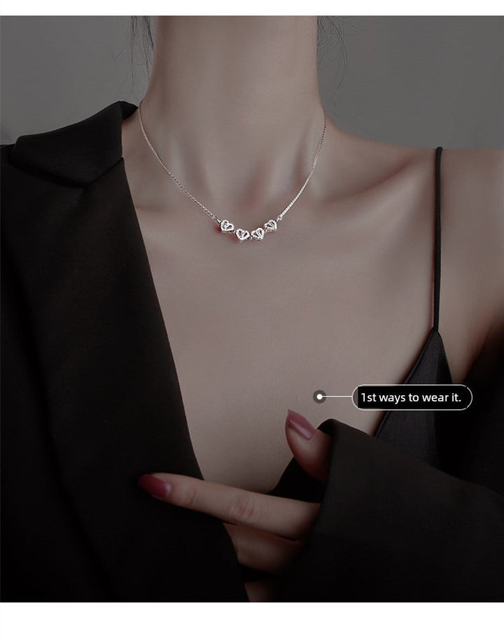 Four-Leaf Clover Genuine Love Necklace Women's Sterling Silver 999