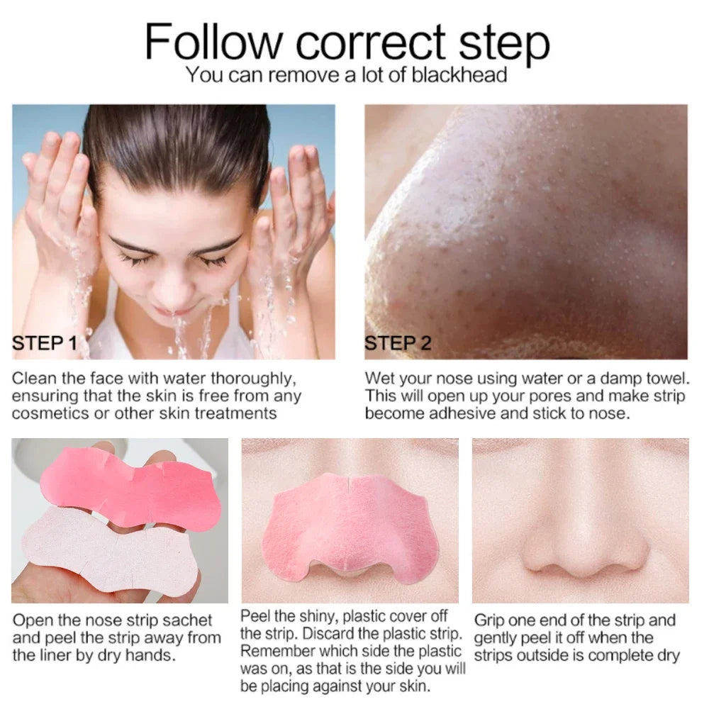Peel Off Nose Blackhead Remover Strips Deep Cleansing Shrink Pore Acne Treatment Mask Nose Patches Face Skin Care Beauty Tools