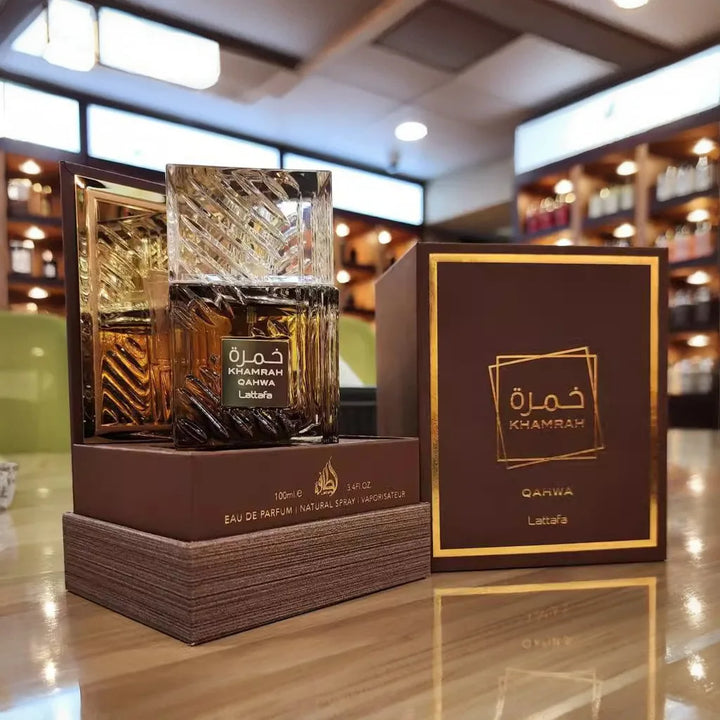 100ml Khamrah Qahwa Perfume – Rich & Wood Scent