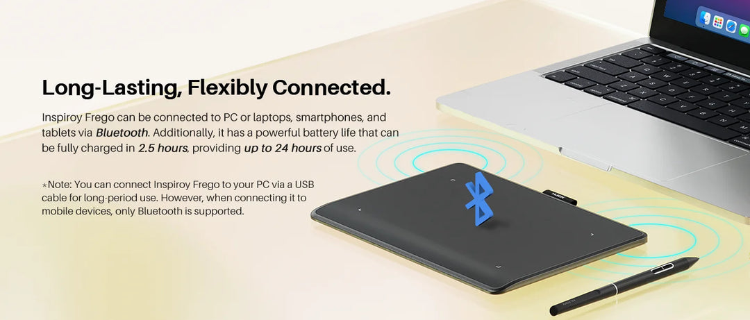 Huion Inspiroy Frego S/M Wireless Graphics Tablet Bluetooth Connection Long-Lasting Digital Drawing Tablet IOS Android suported