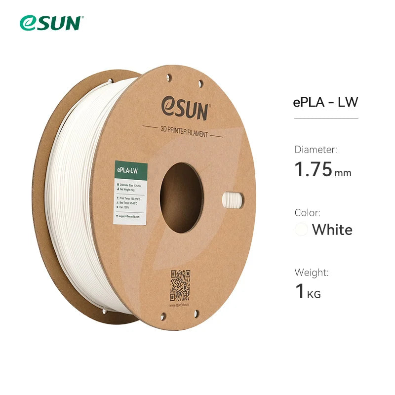 eSUN PLA-LW 3D Printer Filament 1.75mm 1KG 2.2LBS 3D Printing Filament Light Weight foam Material for 3D Printer aircraft