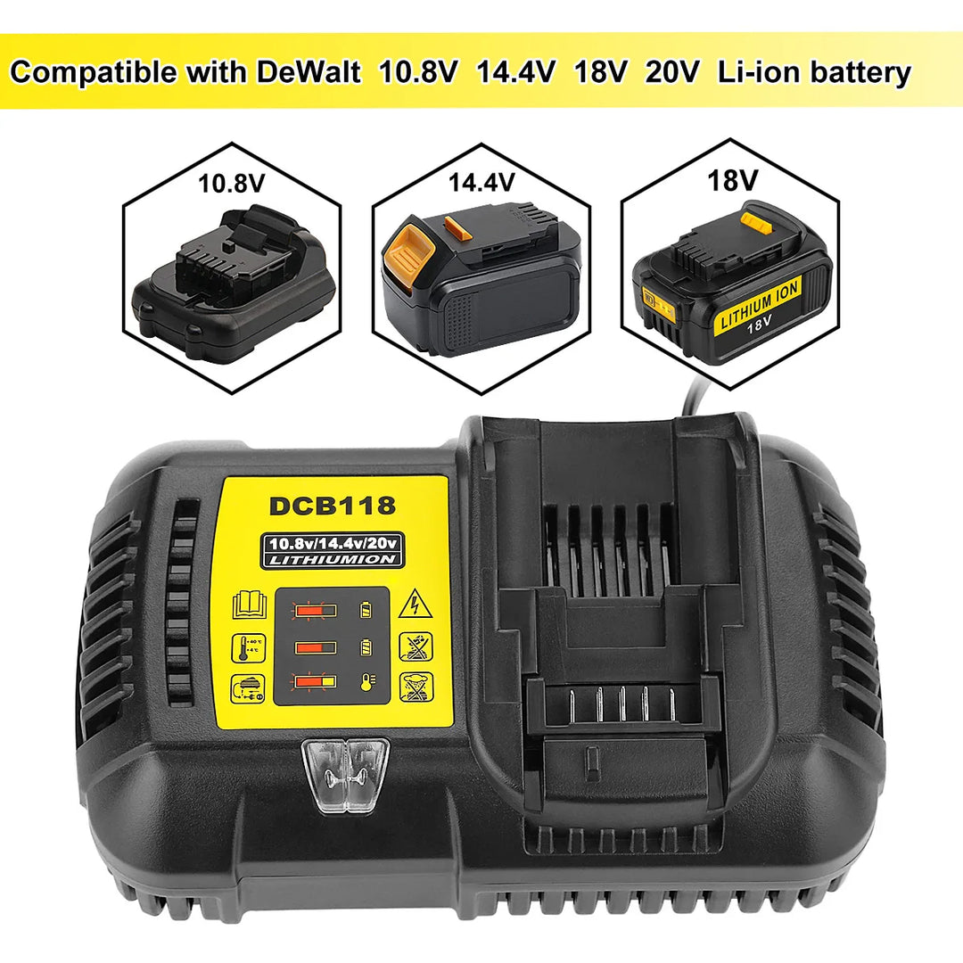 DCB102 DCB118 DCB112 Li-ion Battery Double Charging Dual USB Ports Charger For DeWalt 12V 14.4V 18V 20V DCB101 DCB200 DCB201