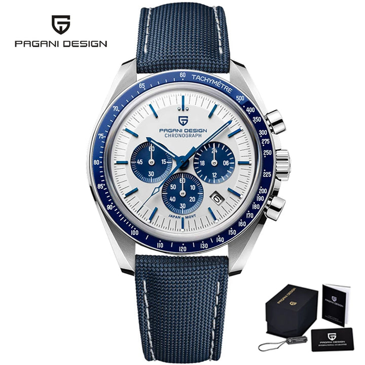 PAGANI DESIGN 2023 New Moon Watch For Men Quartz Multifunction Chronograph Sports Mens Watches Top Brand Luxury Sapphire Mirror