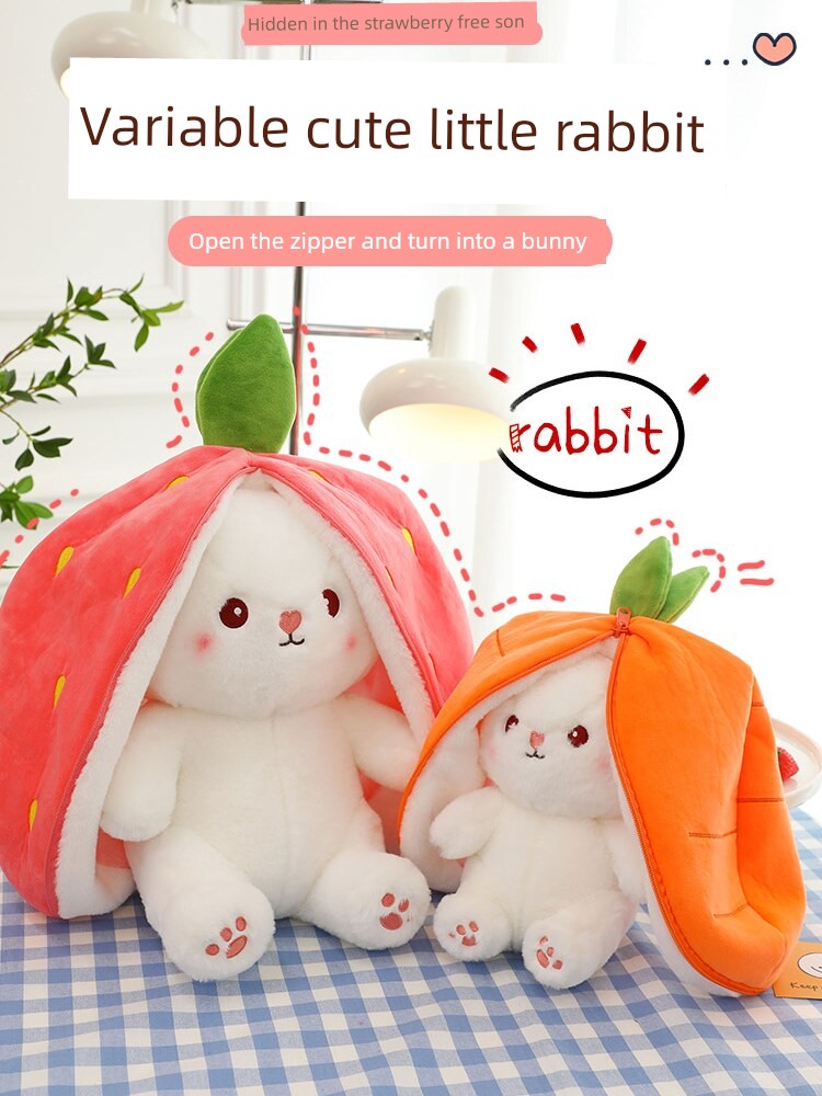 Internet Celebrity Transformed Fruit Plush Toys Strawberry Rabbit