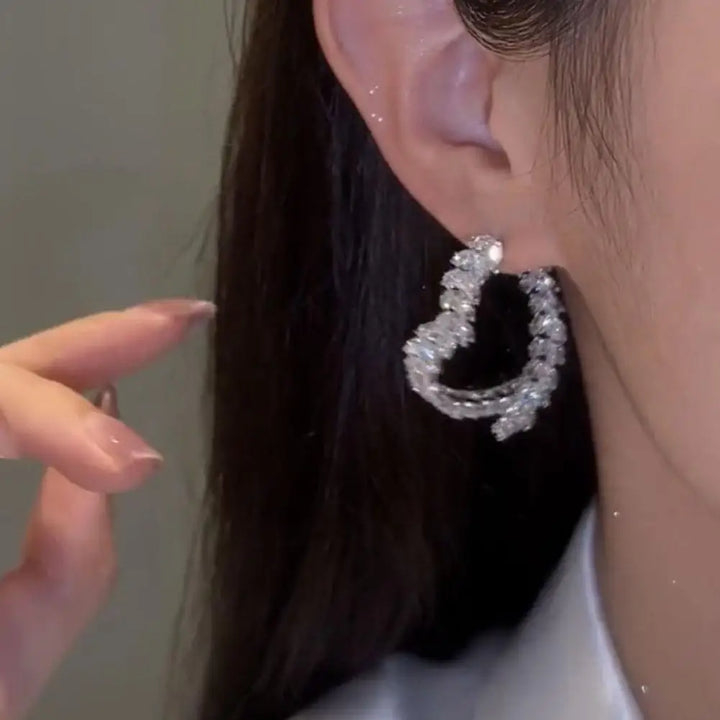 Luxury Wheat Earrings Shiny Zircon Fashion Personality Party Charm Jewelry Wheat Leaf Earring for Women Girls Korean Style