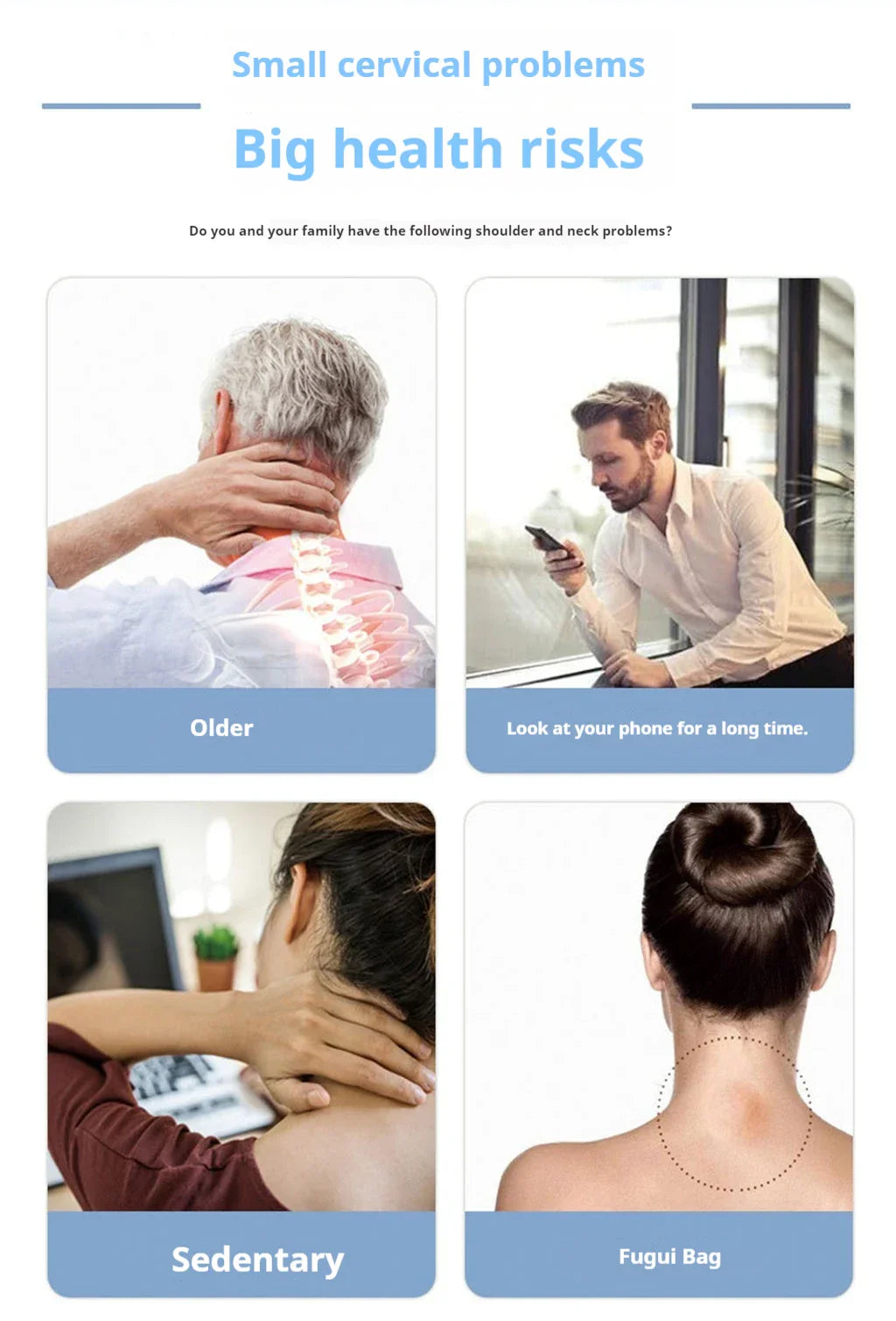 Oyeal Comfortable home portable multifunctional long range cervical spine massager pulse massager intelligent shoulder neck neck