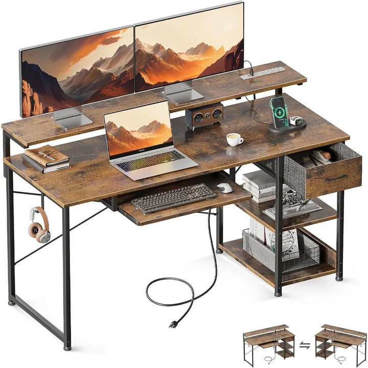 Office Computer Desk with Keyboard Tray