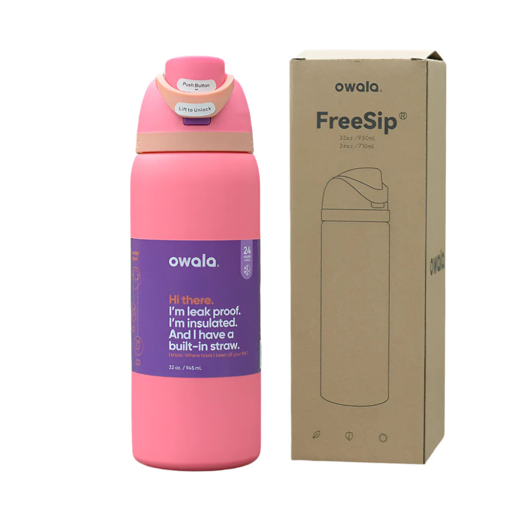 Owala FreeSip Blue Bow Tie Water Bottle
