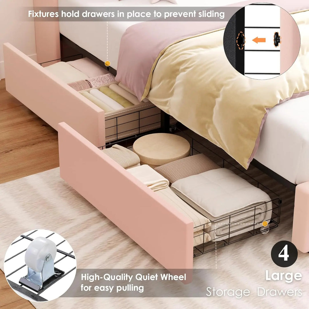Twin LED Bed with Storage