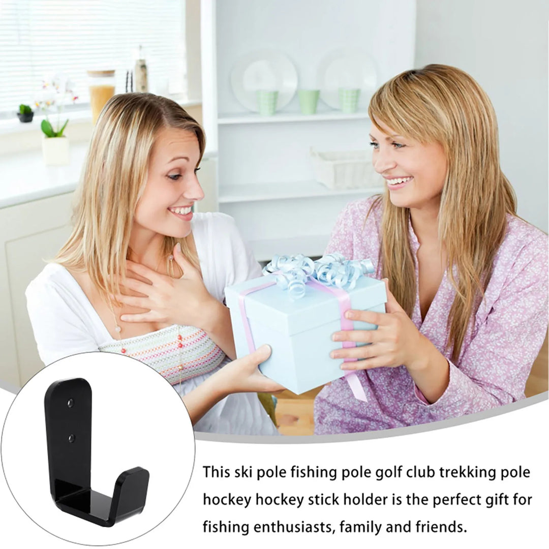 2pcs Hockey Stick Display Stand Acrylic Wall Mount Black Hockey Stick Supports Bracket Holder Horizontal Hanger