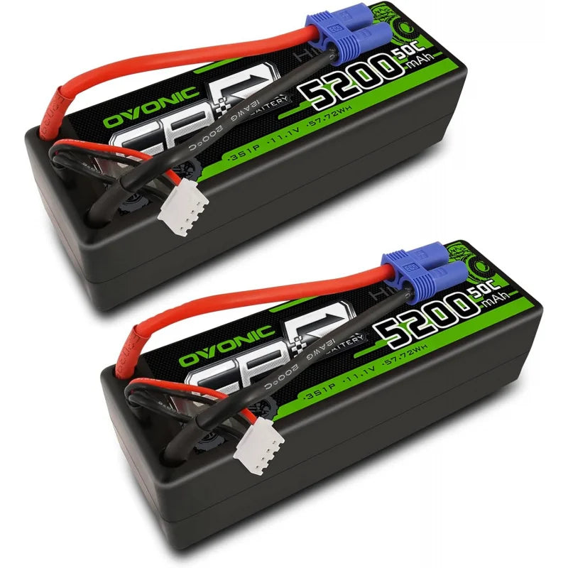 OVONIC 3S Lipo Battery 50C 5200mAh 11.1V Lipo Battery with EC5 Connector for Arrma 1/5 1/8 1/10 RC Car and Truck