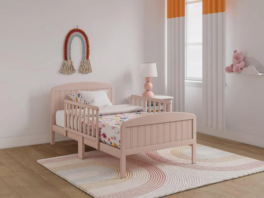 Solid Wood Toddler Bed with Rails