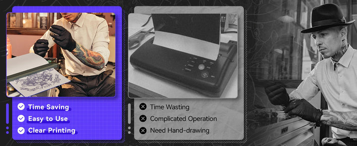 PeriPage P90 Wireless Tattoo Transfer Stencil Printer, Thermal Tattoo Machine with 5pcs Free Transfer Paper