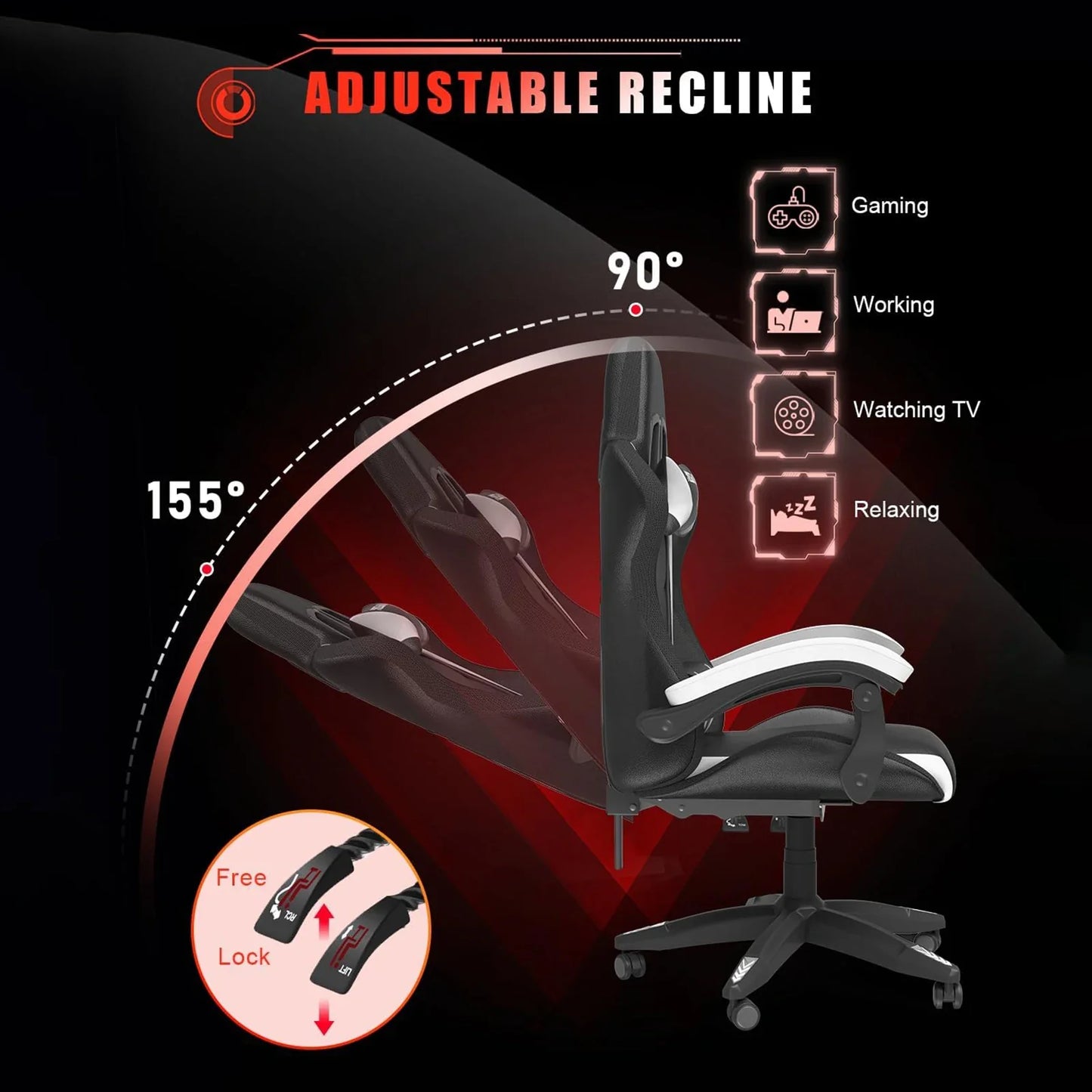 RGB LED Ergonomic Gaming Chair