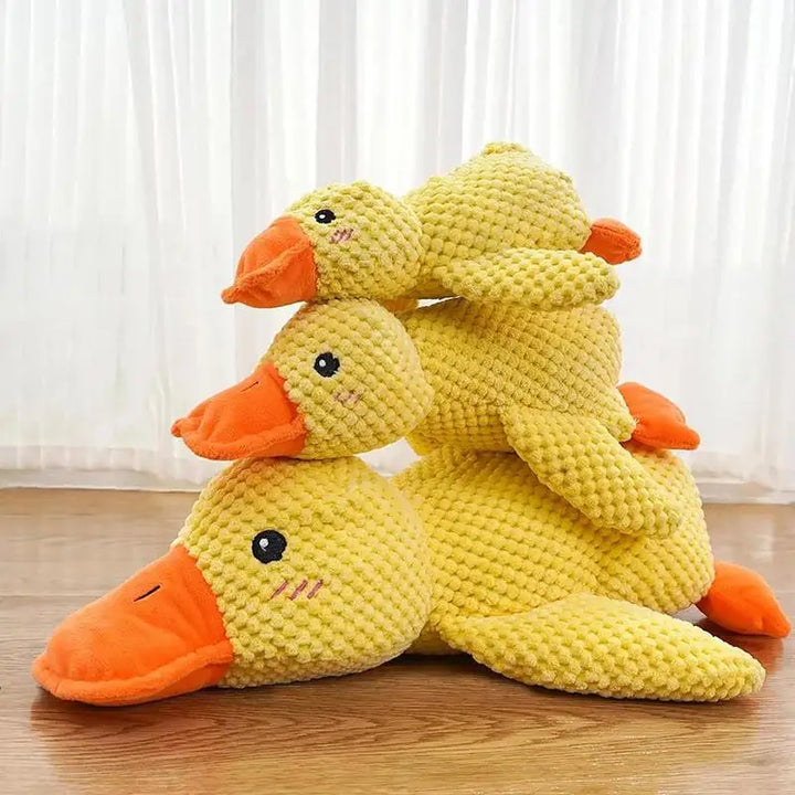 Quacking Duck Dog Toy Durable Mellow Dog Calming Duck Pet Plush Toy Dog Soothing Sound Chewing Toys Interactive Accessories