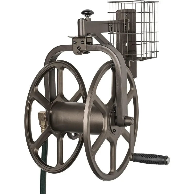 712 Single Arm Navigator Multi-Directional Garden Hose Reel, Holds 125-Feet of, 5/8-Inch, Bronze