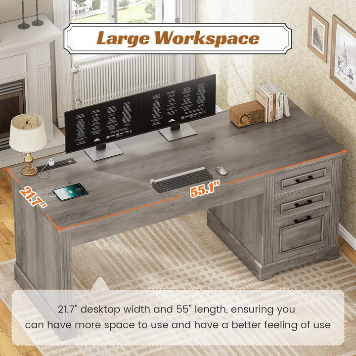Executive Office Desk with Storage