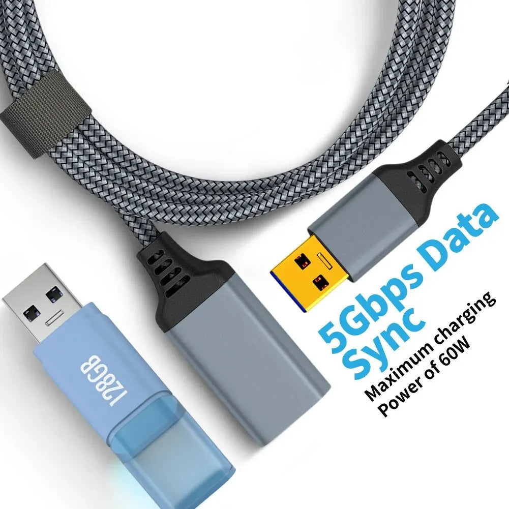 UTHAI Nylon Braided USB 3.0 Male-To-Female High-Speed Transmission Data Cable Computer Camera Printer Extension Cable