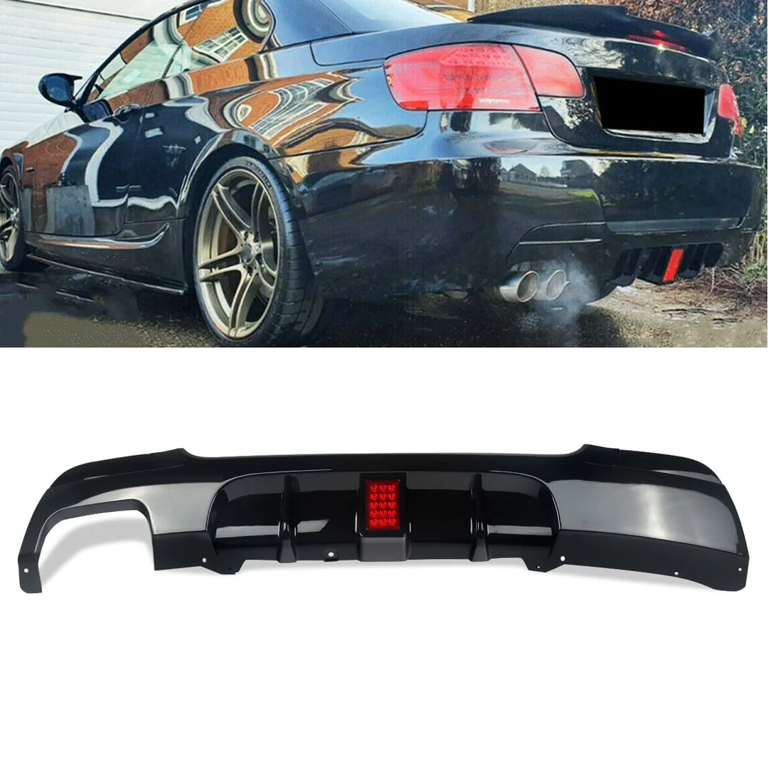MAGICKIT For BMW 3Series E92 E93 330I M Sport Bumper Rear Bumper Diffuser Lip Shiny Black Bodykits CAR Accessories Gloss Black