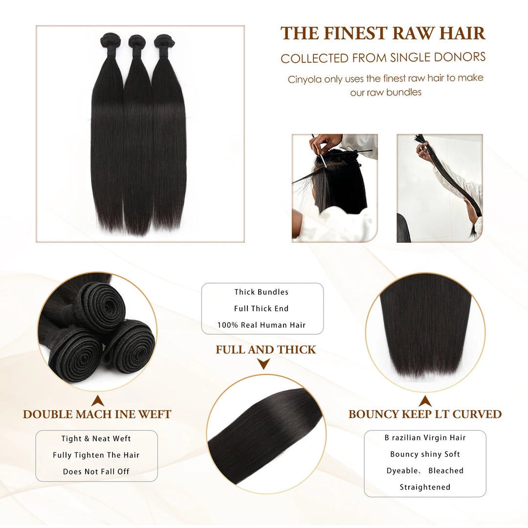 8-34 Inch Bone Straight Human Hair Weave Bundles 16 A Brazilian Natural Color 100% Remy Human Hair Extension 2 4 6 Bundles Weft
