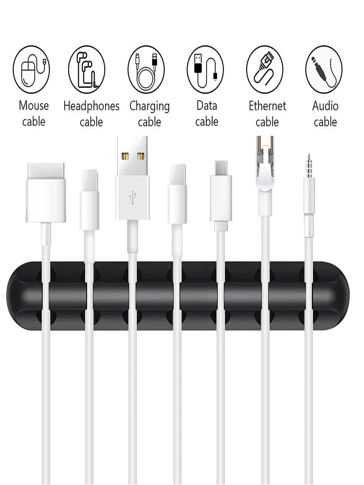Silicone USB Cable Organizer Cable Winder Desktop Tidy Management Clips Cable Holder for Mouse Headphone Wire Organizer