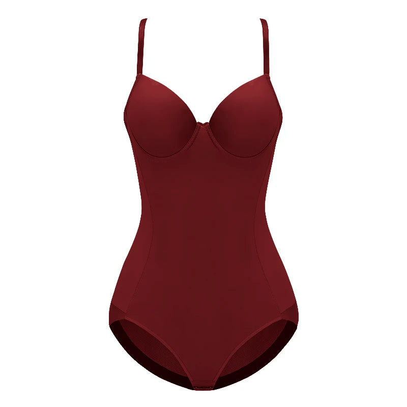 Underwire White Bodysuit Women Shapers Stretch Solid Color Silky Underwear Shapewear
